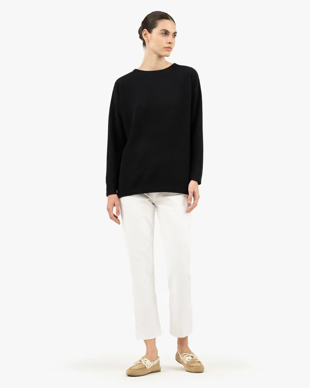 Mollis Boat Neck Sweater - Black
