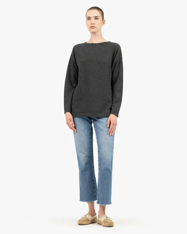 Mollis Boat Neck Sweater - Charcoal