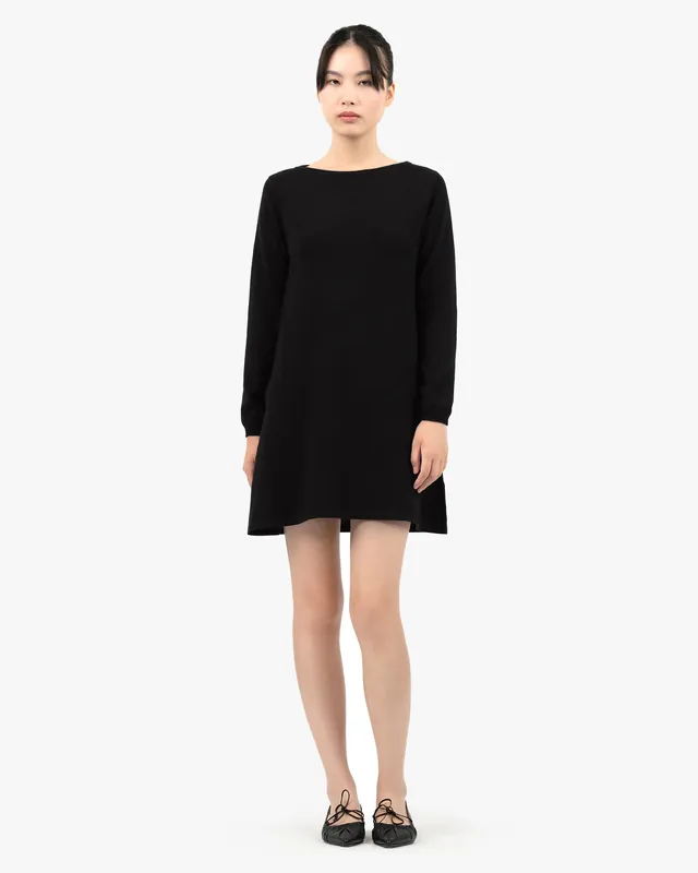 Florenz Boat Neck Dress - Black