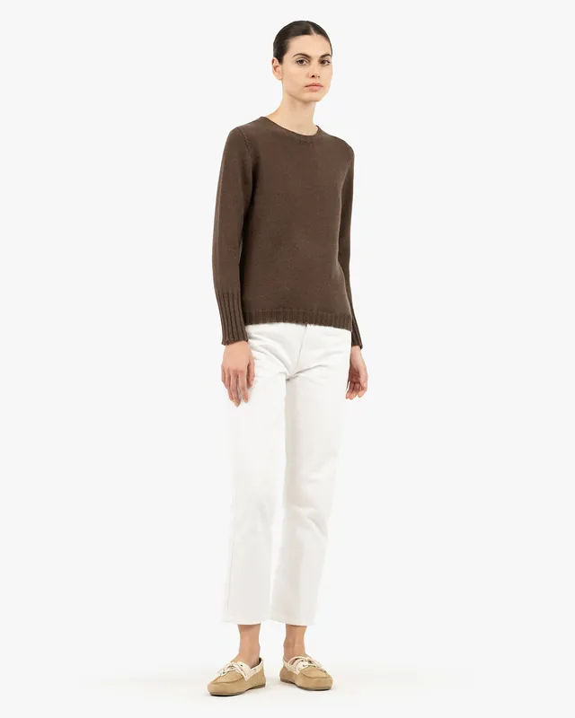Women's Merano Crew Neck Sweater - Brown