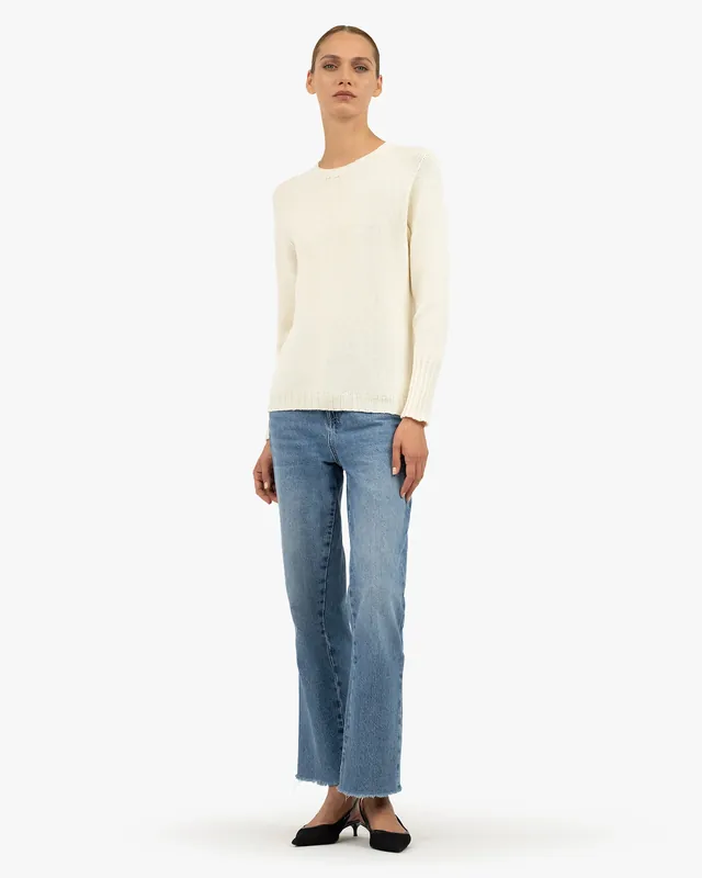 Women's Merano Crew Neck Sweater - White