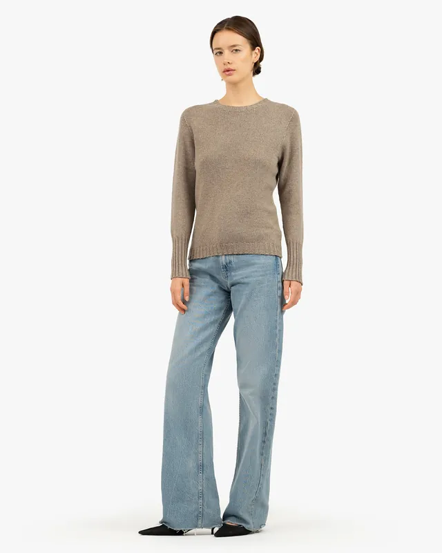 Women's Merano Crew Neck Sweater - Taupe