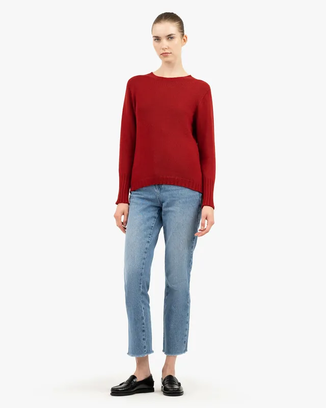 Women's Merano Crew Neck Sweater - Red