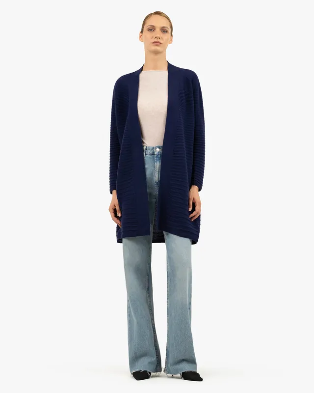 Degradé Ribbed Cardigan - Blue