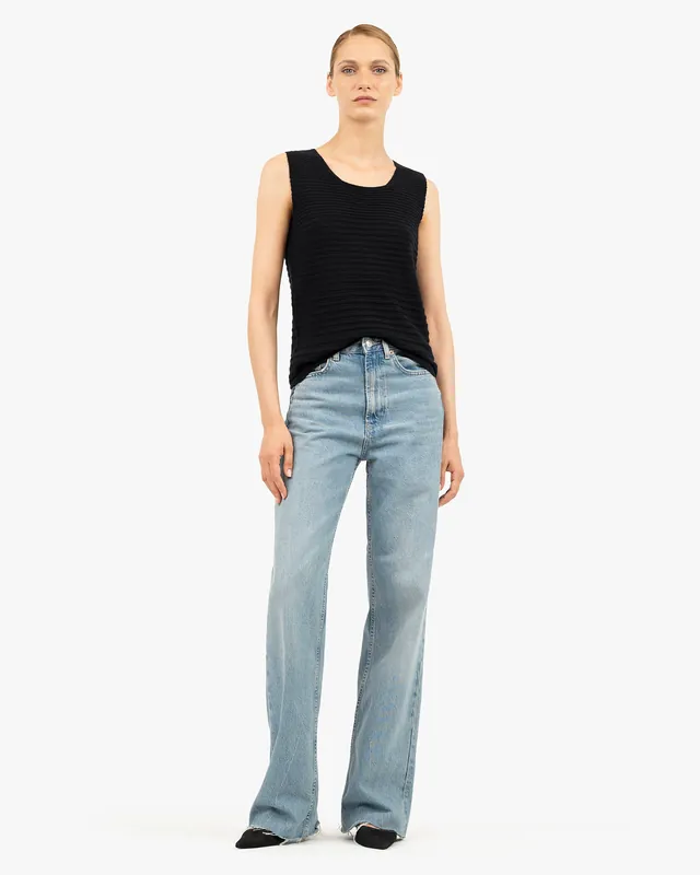 Degradé Ribbed Top - Black
