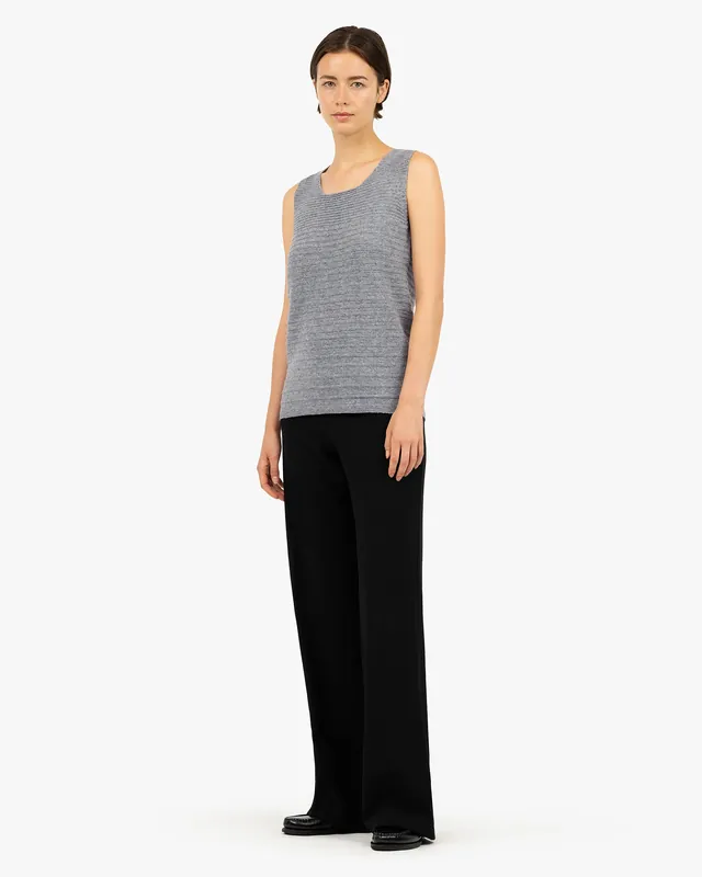 Degradé Ribbed Top - Medium Grey