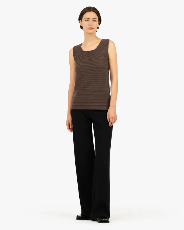 Degradé Ribbed Top - Brown