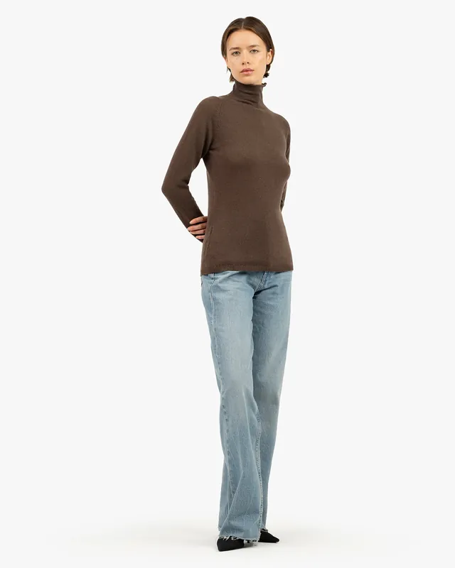 Piuma Mock Neck Sweater - Brown