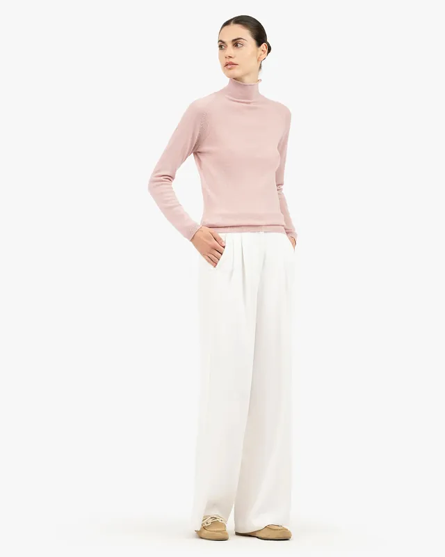 Piuma Mock Neck Sweater - Rose