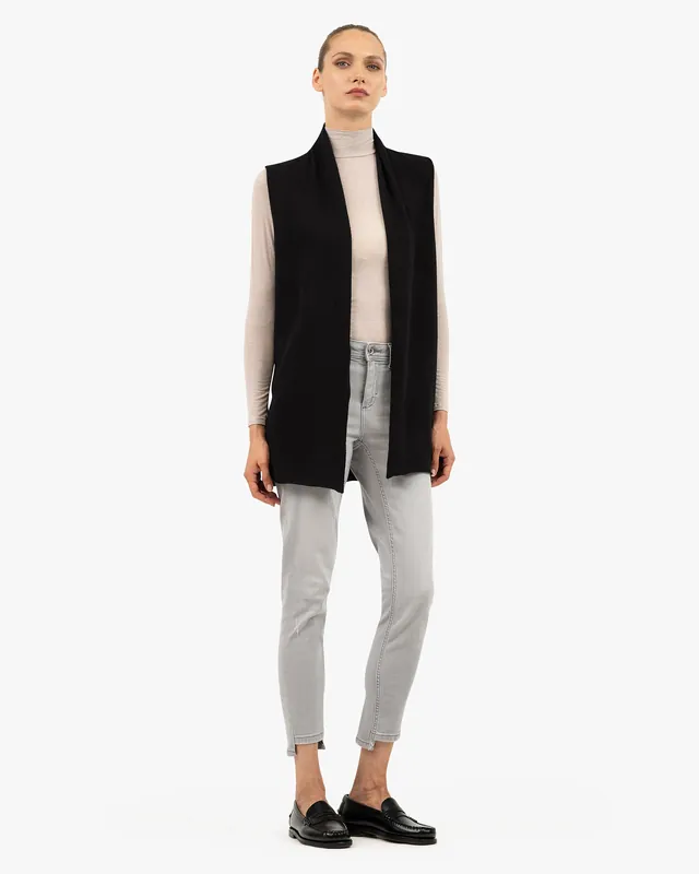 Essential Sleeveless Cardigan - Black