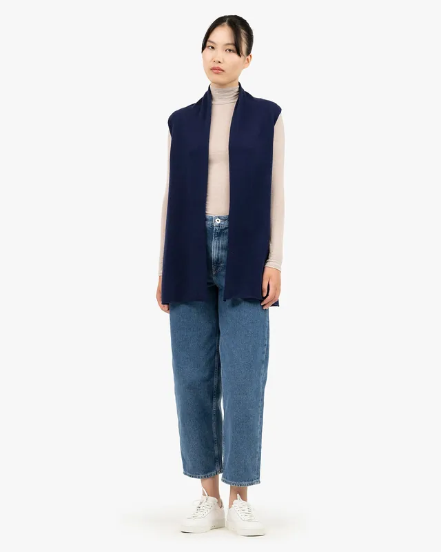 Essential Sleeveless Cardigan - Blue