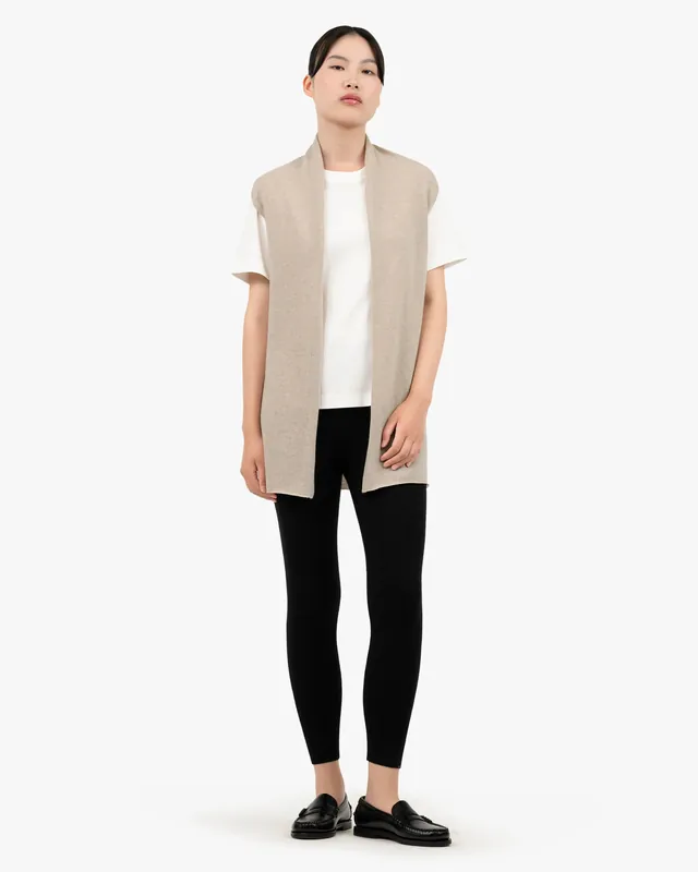 Essential Sleeveless Cardigan - Beige