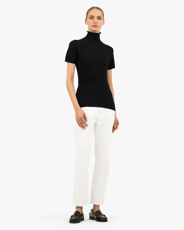Piuma Mock Neck Tee - Black