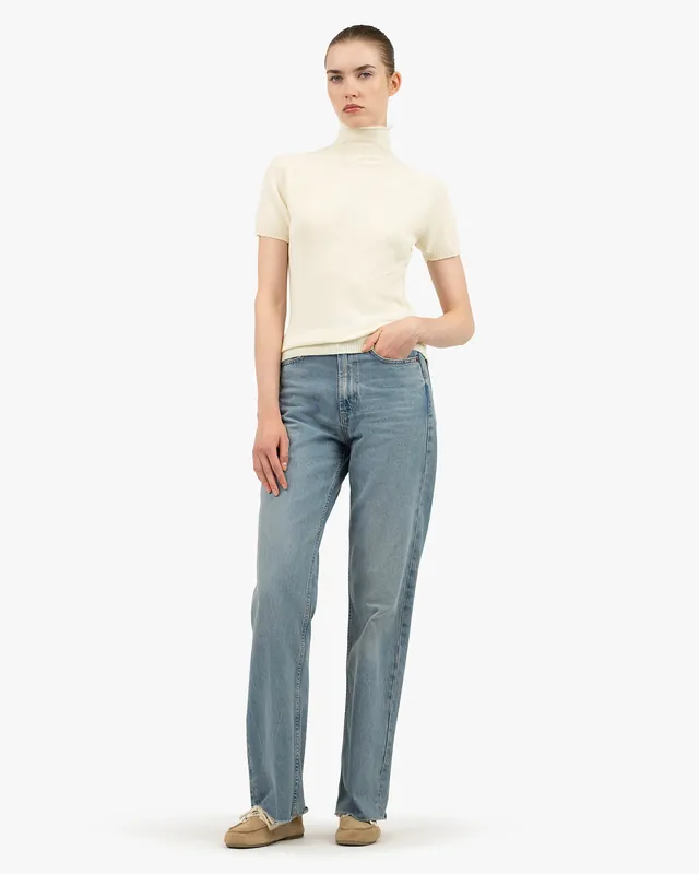 Piuma Mock Neck Tee - White
