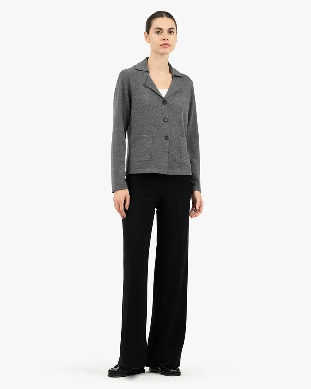 Siena Knit Blazer - Medium Grey