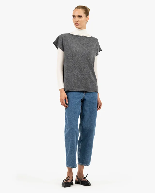 Siena Top Sweater - Medium Grey