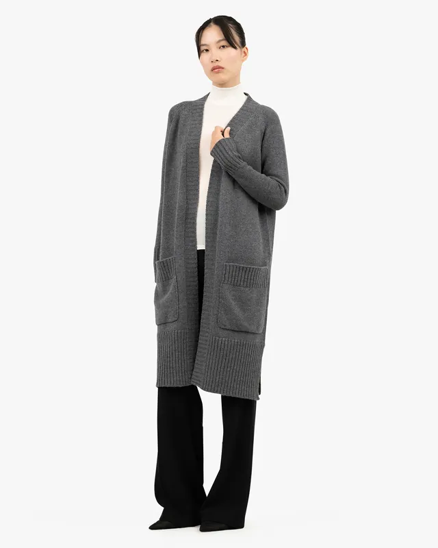 Dalmar Long Cardigan - Medium Grey