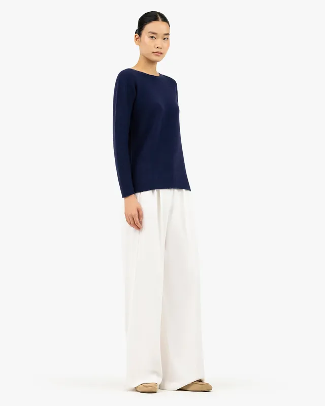 Soffio Boat Neck Sweater - Blue