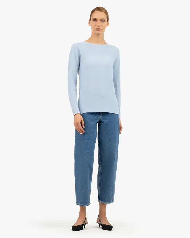 Soffio Boat Neck Sweater - Light Blue