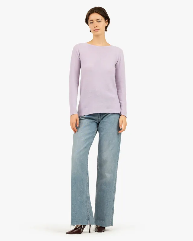 Soffio Boat Neck Sweater - Lilac