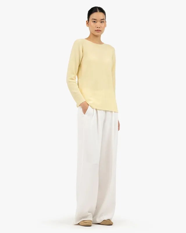 Soffio Boat Neck Sweater - Yellow