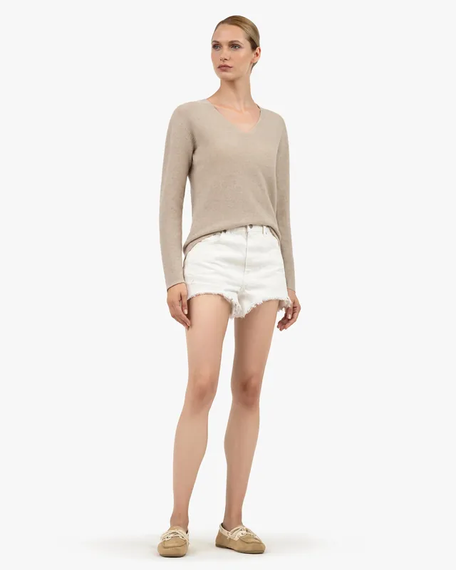 Women's Soffio V-Neck Sweater - Beige