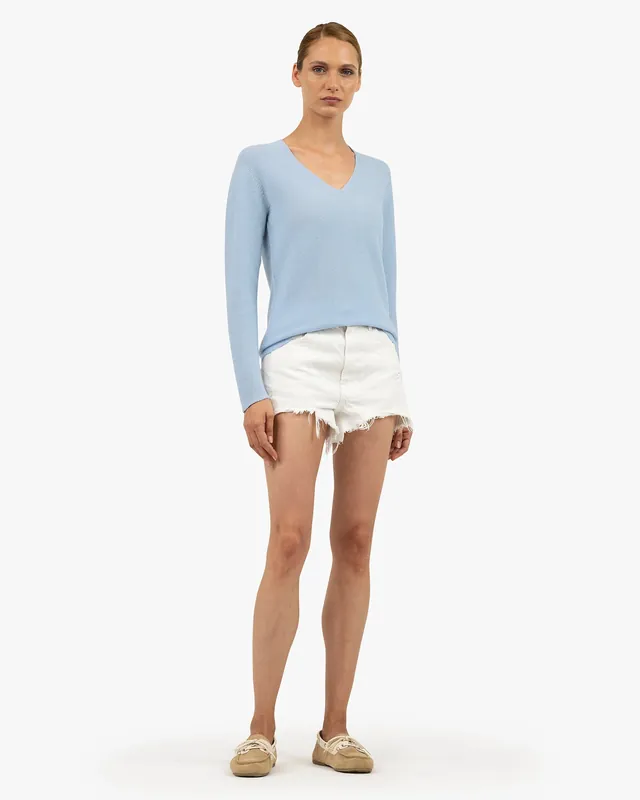Women's Soffio V-Neck Sweater - Light Blue