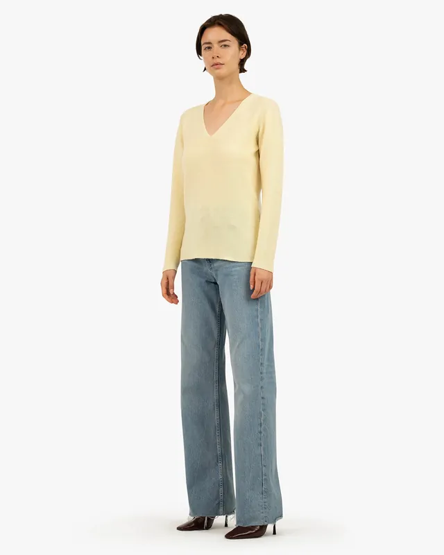 Women's Soffio V-Neck Sweater - Yellow