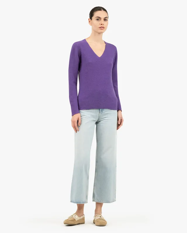 Women's Soffio V-Neck Sweater - Purple