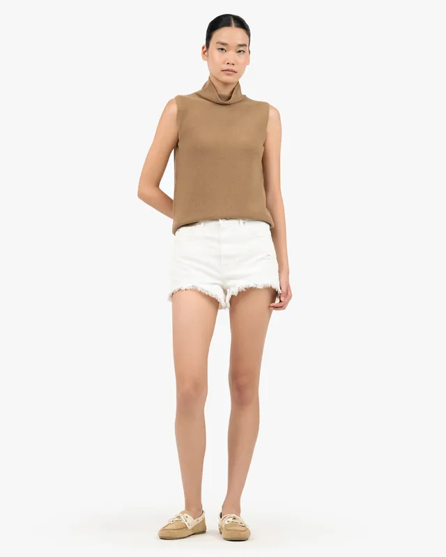 Soffio Mock Neck Top - Camel