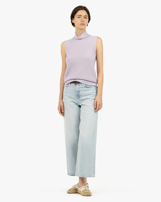 Soffio Mock Neck Top - Lilac