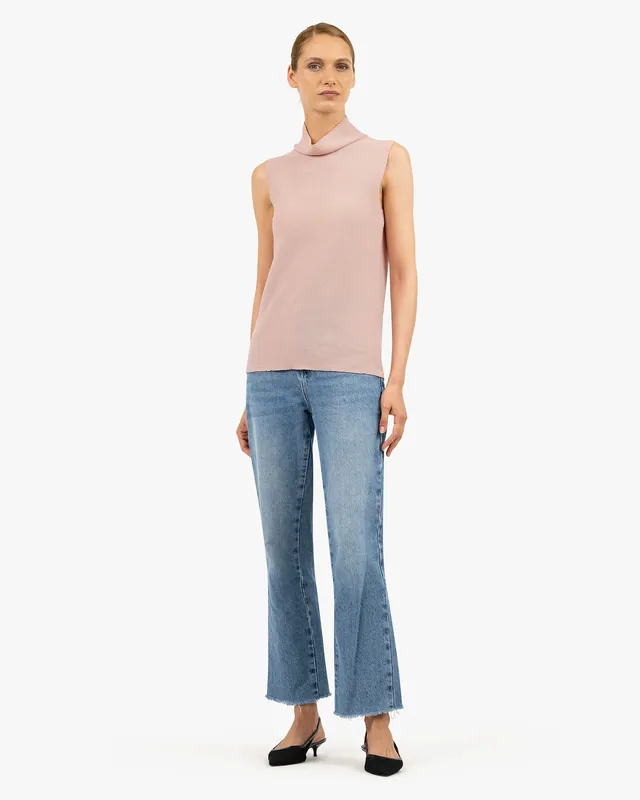 Soffio Mock Neck Top - Rose
