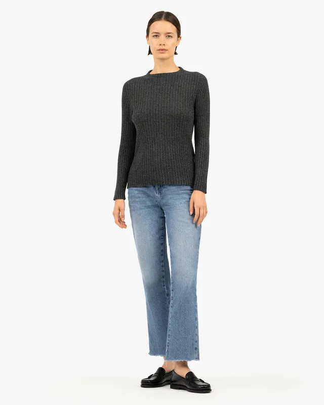 Women's Brera Crew Neck Sweater - Charcoal