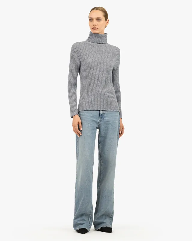 Women's Brera Turtleneck Sweater - Medium Grey