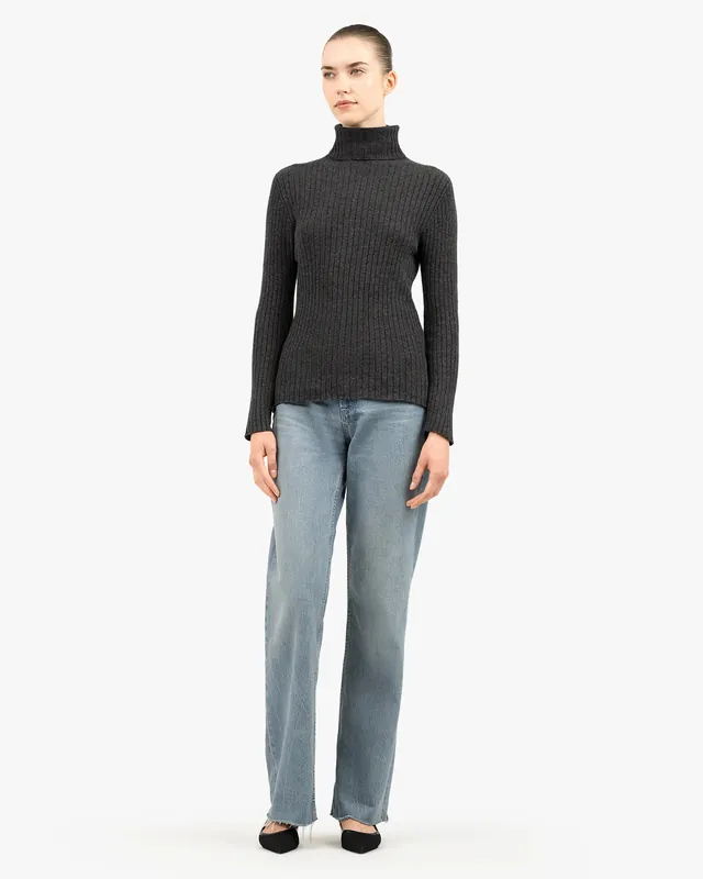 Women's Brera Turtleneck Sweater - Charcoal