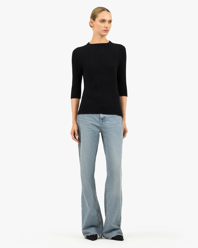 Brera 3/4 Sleeves Sweater - Black