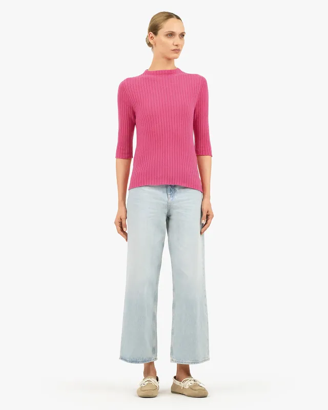 Brera 3/4 Sleeves Sweater - Fuchsia