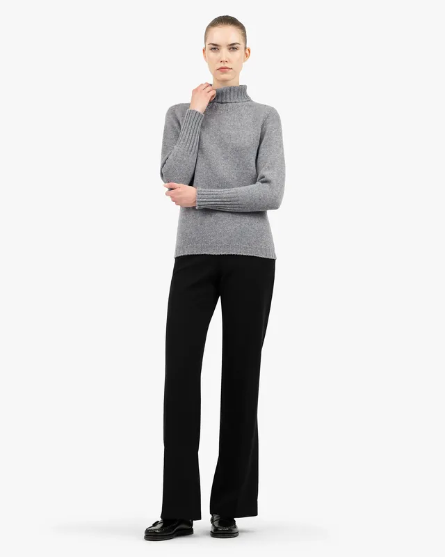 Women's Merano Turtleneck Sweater - Medium Grey