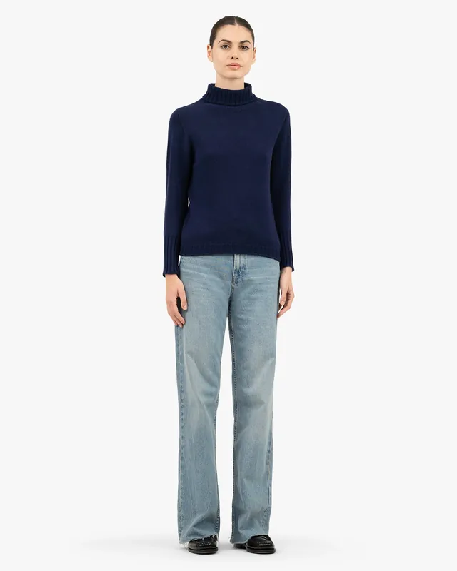 Women's Merano Turtleneck Sweater - Blue