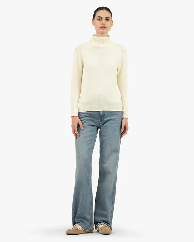 Women's Merano Turtleneck Sweater - White