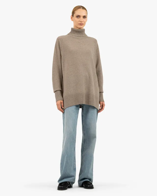 Mosel Maxi Turtleneck Sweater - Taupe
