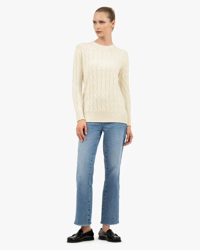 Essential Cable Knit Sweater - White