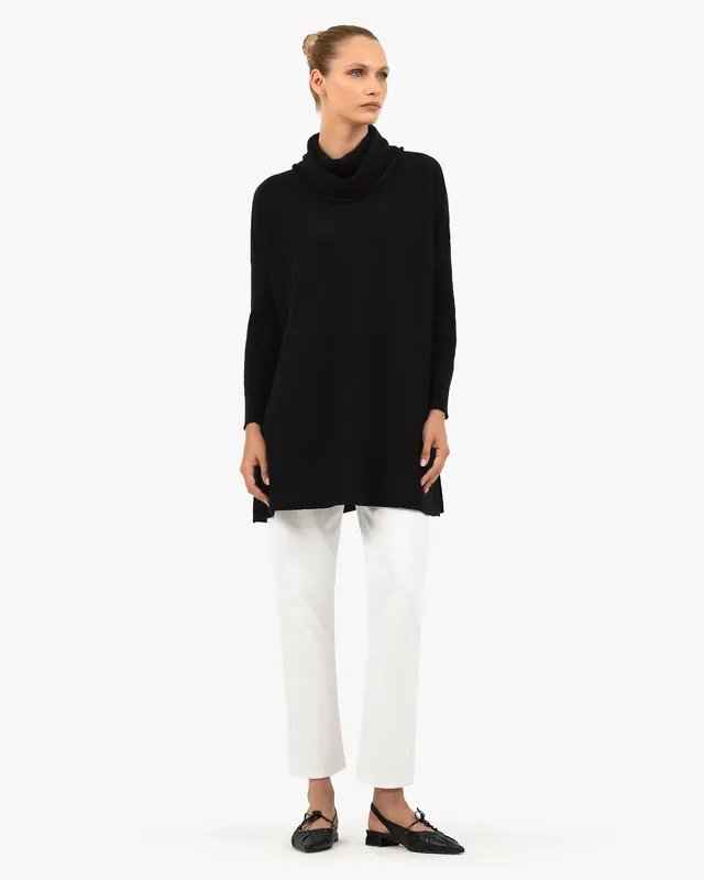 Palazzo Maxi Cowl Neck - Black