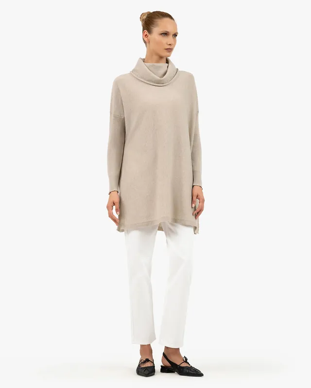 Palazzo Maxi Cowl Neck - Beige