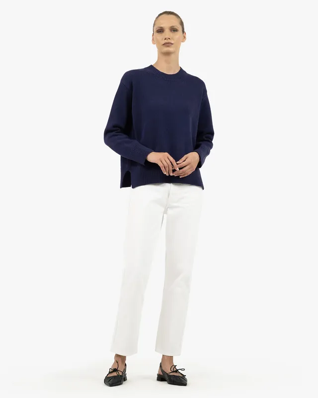 Women's Funes Crew Neck Sweater - Blue