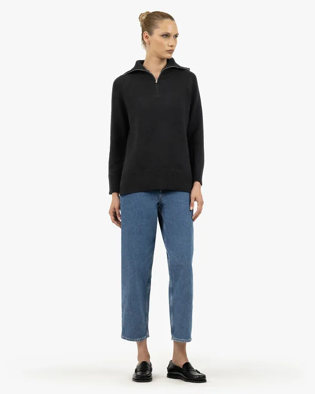 Women's Funes Quarter-Zip Sweater - Black