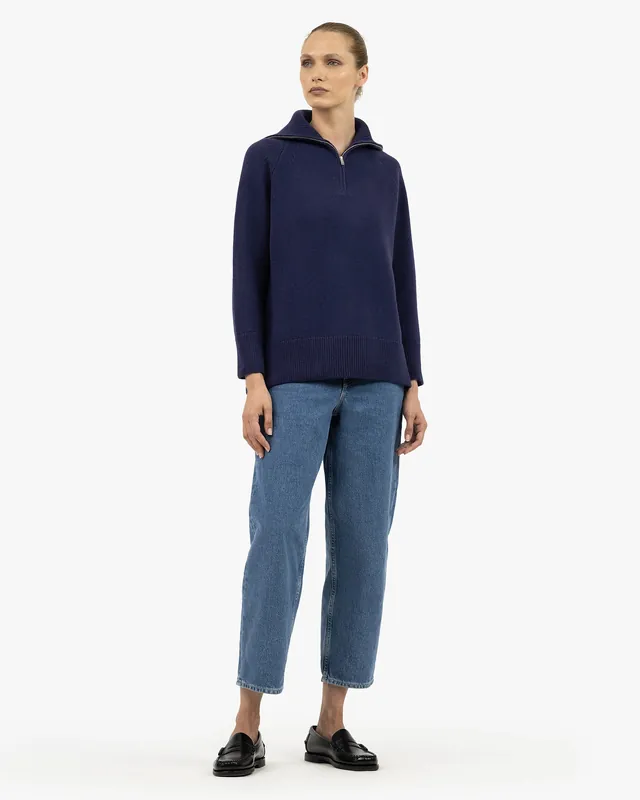 Women's Funes Quarter-Zip Sweater - Blue