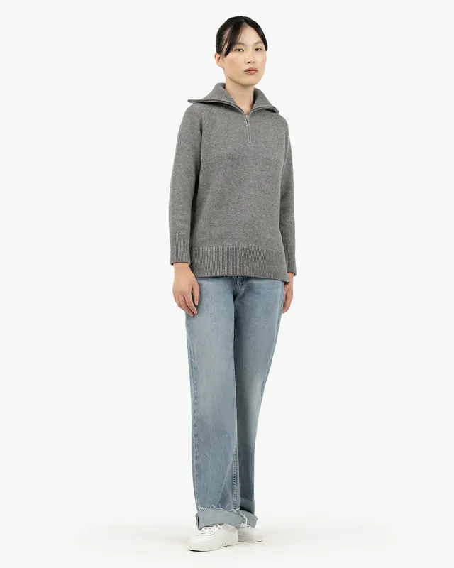 Women's Funes Quarter-Zip Sweater - Grey