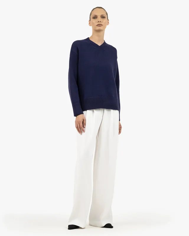 Women's Funes V-Neck Sweater - Blue