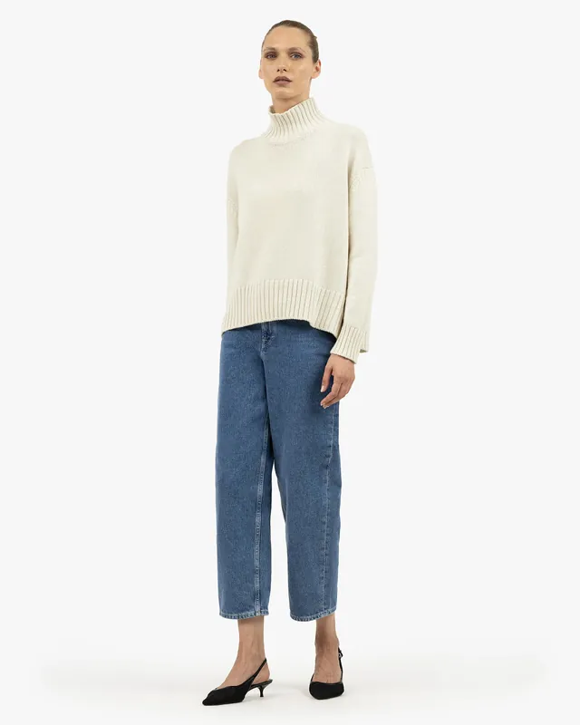 Dolomiti Mock Neck Sweater - White